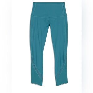 LULU-LEMON Wunder under Scalloped Leggings TEAL